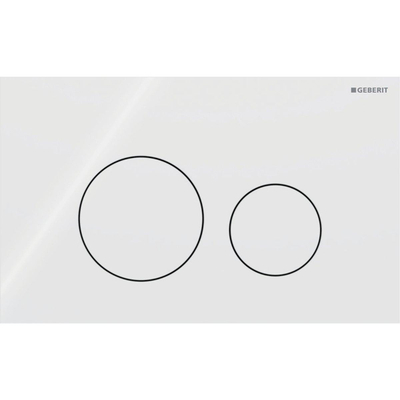 Geberit Sigma40 bedieningsplaat - 2-toets spoeling - extra dun - ronde knoppen - glas - glans wit