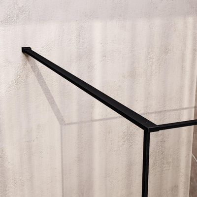 BRAUER Collision Paroi de douche à l’italienne - 100x200 - verre transparent - incl. traitement anticalcaire - noir mat