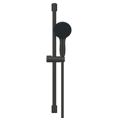 GROHE Vitalio Start 110 Ensemble barre de douche - 60cm - douchette ronde - 2 types de jet - flexible de douche lisse - noir mat