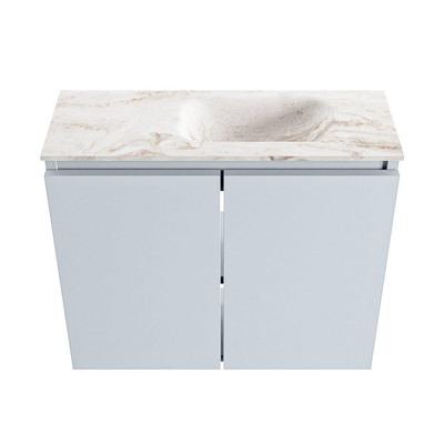 MONDIAZ TURE-DLUX 60cm toiletmeubel Clay. EDEN wastafel Frappe positie rechts. Met 1 kraangat.