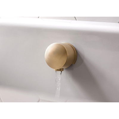 Crosswater MPRO inbouw thermostatisch badkraan horizontaal 2 functies met handdouche set inclusief vulcombinatie in geborsteld messing (goud)
