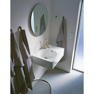 Duravit Scola Wastafel - 61.5x46cm - zonder kraangat - met overloop - glans wit