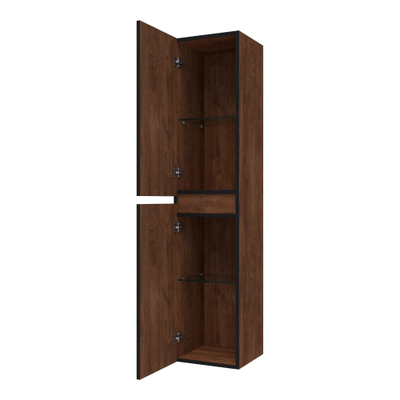 BRAUER Joy Edge armoire de salle de bains - 160x35x35cm - 2 portes - ouverture à gauche ou à droite - sans poignées - Forest Cacao