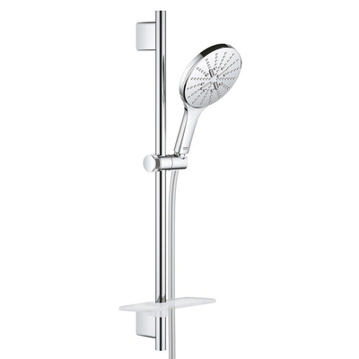 GROHE Rainshower Smartactive 150 Ensemble de douche glissante - 60cm - douchette ronde - 3 types de jet - flexible de douche lisse - avec porte-savon - chrome