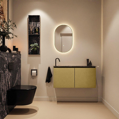 MONDIAZ TURE-DLUX Meuble toilette - 100cm - Oro - EDEN - vasque Lava - position gauche - 1 trou de robinet