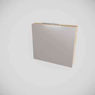 Mondiaz CUBB Armoire de toilette avec miroir - 80x70cm - 2 portes - Washed Oak (Bois)