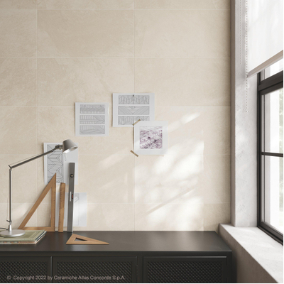 Atlas Concorde Solution carreau mural et de sol - 29.6x59.5cm - 8mm - rectifié - Aspect pierre naturelle - Beige