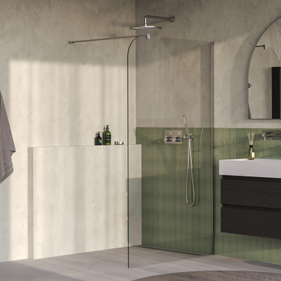 BRAUER Orion Inloopdouche - 120x200cm - helder glas - glascoating - PVD - Geborsteld RVS