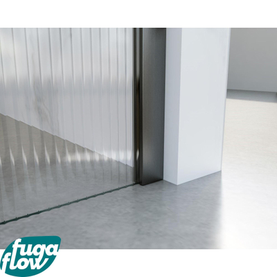 FugaFlow Eccelente Vetro Douche à l'italienne - 110x200cm - verre nervuré - Gunmetal brossé