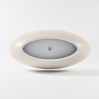 MONDIAZ FLOAT Vrijstaand bad - 170x80cm - Solid surface - mat linen/talc (beige / wit)