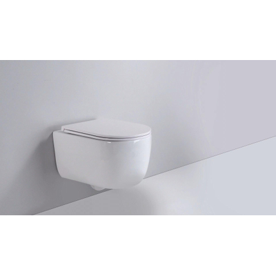 QeramiQ Dely Abattant WC - frein de chute - déclipsable - slim - Blanc brillant/mat