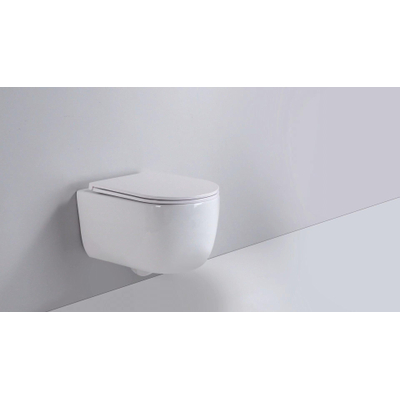 QeramiQ Dely Abattant WC - frein de chute - déclipsable - Slim - Blanc brillant