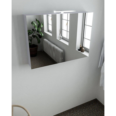 Mondiaz CUBB armoire de toilette – 100 x 70 x 18 cm – 2 portes – Cale (gris clair)