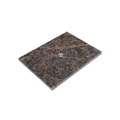 Saniclass Dark Emperador plan sous vasque - 60x46cm - sans trous de robinet - 1 découpe pour le siphon - pierre naturelle marbrée