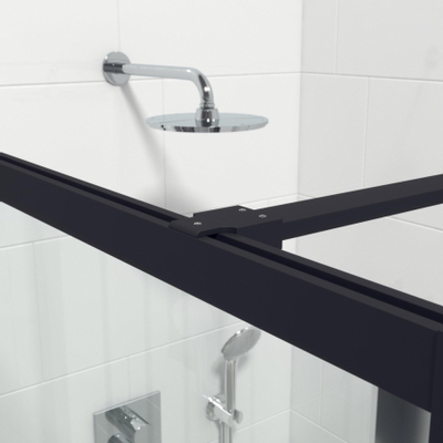 Marenza Bellini Inloopdouche - 140x200cm - helder glas - windows frame buitenzijde - anti kalk - mat zwart