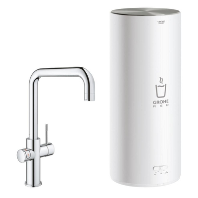 Grohe Red Keukenkraan - hoog - 3 in 1 - u uitloop - l size boiler - chroom
