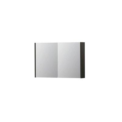 INK SPK1 spiegelkast – 90x60x14 cm – 2 deuren, dubbelzijdige spiegeldeuren – Intens eiken