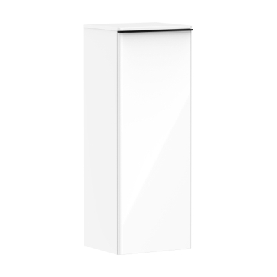 Hansgrohe Xelu Q Armoire mi-haute - 106.5x40x35cm - 1 porte - poignée noir mat - fermeture amortie - charnière à gauche - high gloss white