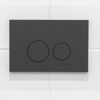 QeramiQ Push Plaque de commande - pour réservoir encastré Geberit UP320 - double chasse - boutons ronds - plastique - anthracite mat