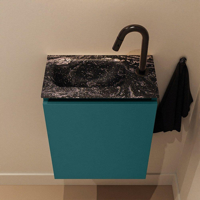 MONDIAZ TURE-DLUX meuble WC 40 cm Smag. EDEN lavabo Lava position gauche. Avec 1 trou de robinet.