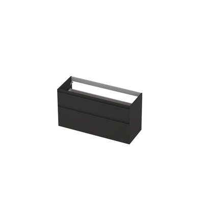 INK Wastafelonderkast - 120x45x65cm - 2 lades - greeploos - MDF lak - Antraciet mat
