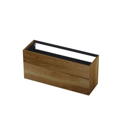 INK Wastafelonderkast - 140x45x65cm - 2 lades - push to open - met rechte opdekfronten - Eiken - Ash grey