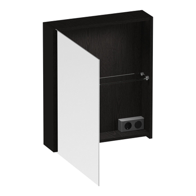 BRAUER Impress Deluxe spiegelkast – 59x70x15 cm – LED-verlichting – linksdraaiende – Timber Black