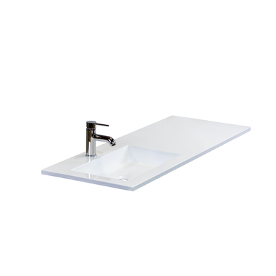 HR Badmeubelen Thin lavabo pierre composite 120,5x2x45,5cm cuve GA blanche brillant 1tr robinet