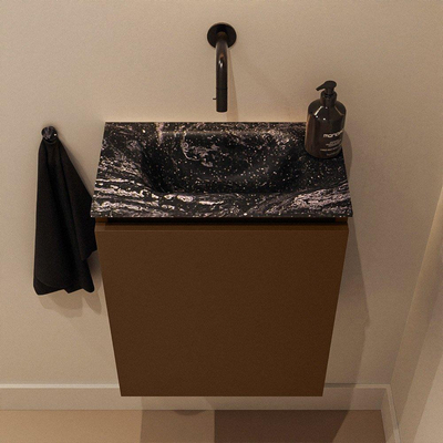 MONDIAZ TURE-DLUX 40cm toiletmeubel Rust. EDEN wastafel Lava positie midden. Zonder kraangat.