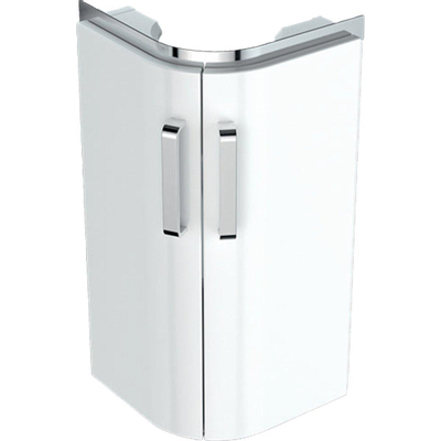 Geberit Renova Compact meuble pour lave-mains d''angle avec 2 portes 42.5x60.4x33cm blanc