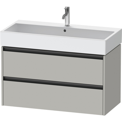 Duravit Ketho 2 meuble sous-lavabo avec 2 tiroirs 98.4x46x54.9cm avec poignées gris béton anthracite mat