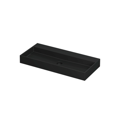 INK United wastafel - 100x45x11cm - 1 wasbak - 0 kraangaten - porselein Mat zwart