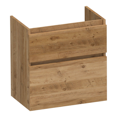 BRAUER Delight wastafelonderkast ondiep - 60x39x60cm - 2 softclose lades - greeploos - 1 sifon uitsparing - Chateau