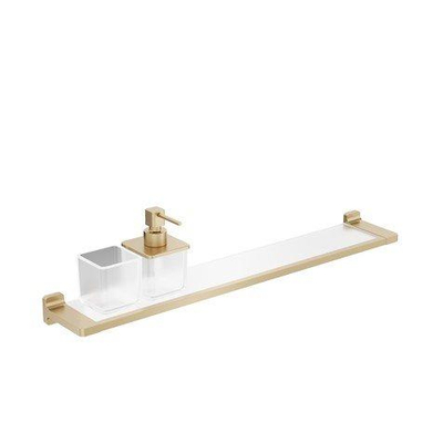 Crosswater Rotar Planchet - 60cm - zeepdispenser - beker - geborsteld messing (goud)