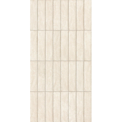ÉCHANTILLON Terravito Elzino carreau mural et de sol - 6x24cm - Aspect pierre naturelle - Blanc mat (blanc)