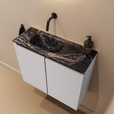 MONDIAZ TURE-DLUX Meuble toilette - 60cm - Cale - EDEN - vasque Lava - position gauche - sans trou de robinet