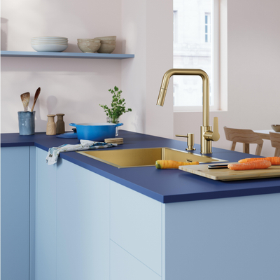 GROHE Start 2021 mitigeur cuisine bec en U dual spray extractible - cool sunrise brossé (doré)