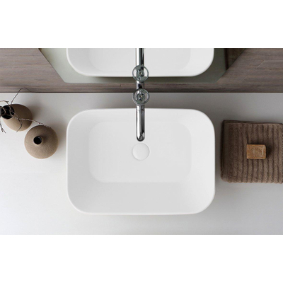 By Goof Mees Design Vasque à poser 60x42x16,6cm Rectangulaire Blanc mat