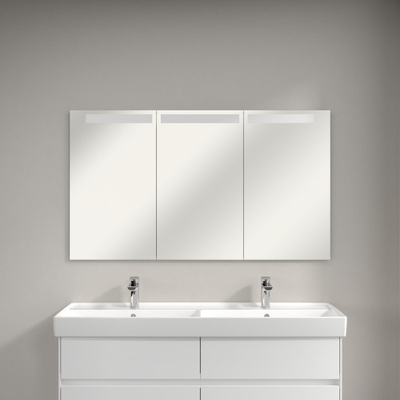 Villeroy & Boch My View In armoire de toilette encastrée - avec éclairage LED 3 fois dimmable avec 3 portes 130.1x74.7x10.7cm