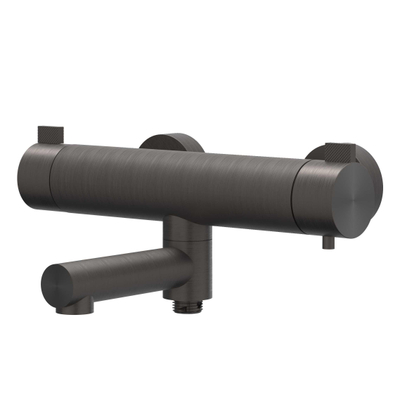 IVY Tribe Mitigeur de bain thermostatique apparent - bec de baignoire orientable - inverseur - acier inoxydable 316 - noir carbone brossé PVD