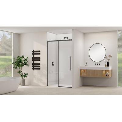 Van Rijn Products ST09 Schuifdeur vast deel - 177.5x200cm - helder glas - soft-close - incl. Zwart