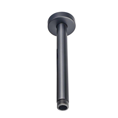 Fortifura Calvi Inbouw Regendoucheset - rond - thermostatisch - plafondarm - 25cm - hoofddouche - staaf handdouche - metalen doucheslang - PVD - geborsteld gunmetal (antraciet)