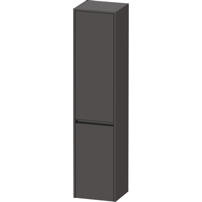 Duravit Ketho.2 Hoge kast - met 2 deuren - 40x176x36cm links - met tip ongrafiet - mat grafiet (grijs)