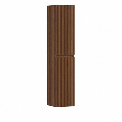 HR badmeubelen Colonne haute - 35x35x170cm - façade 3D - 2 portes - ouverture à gauche - sans poignée - chêne foncé