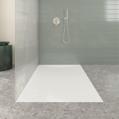 Villeroy & Boch Ecora douchebak - 140x90x3.5cm - afvoer korte zijde - white alpine (wit)