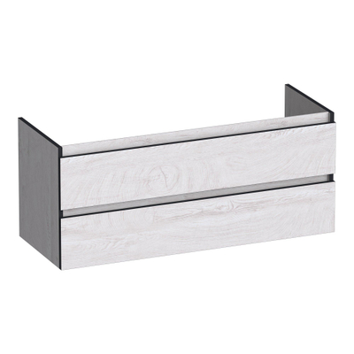 BRAUER Joy Edge meuble sous-lavabo 120 2 tiroirs softclose - sans poignée - 2 découpes pour siphon - Forest Seashell