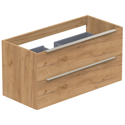 Thebalux Type Meuble sous vasque 100x45x50cm poignée inox 2 tiroirs softclose MDF Anthracite mat