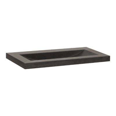 BRAUER Corestone lavabo pour meuble 80cm 1 lavabo sans trou pierre naturelle noir