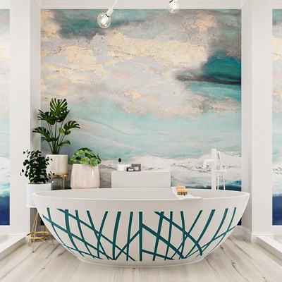 MONDIAZ HOLM DESIGN Baignoire autoportante - 180x85cm - Smag / Talc