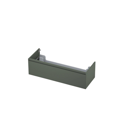 INK Wastafelonderkast - 120x45x35cm - 1 lade - greeploos - MDF lak - Mat beton groen